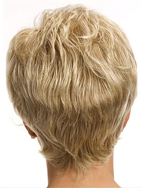 Modern Wavy Boycuts Blonde Short Wigs