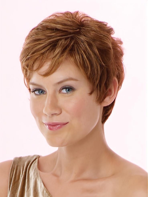 Brown Nice Lace Front Wavy Short Wigs