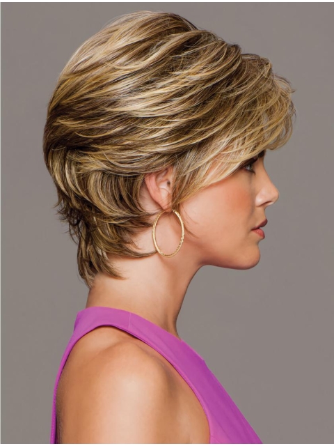 Fantastic Blonde Wavy Cropped Synthetic Comfortable Wigs