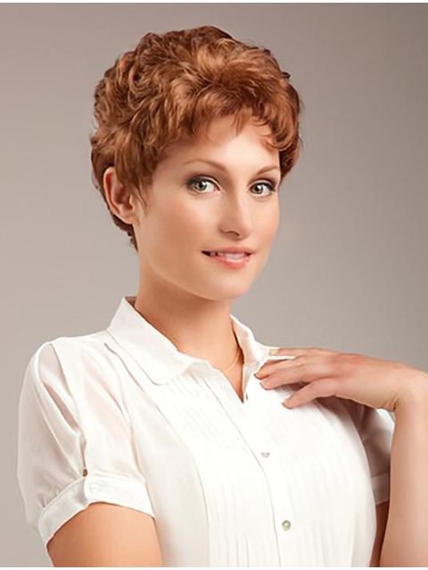 Perfect Cropped Wavy Auburn Classic Beautiful Wigs