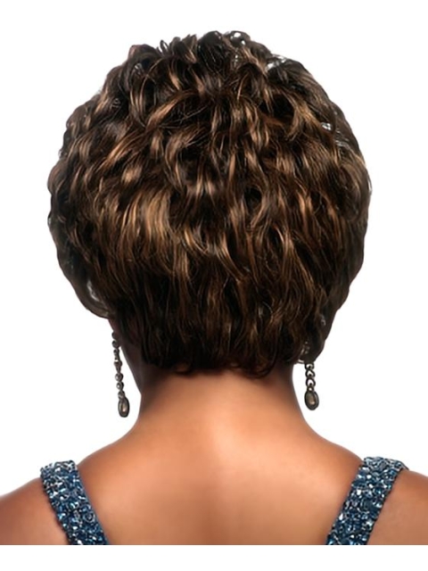 Easeful Brown Wavy Cropped African American Wigs