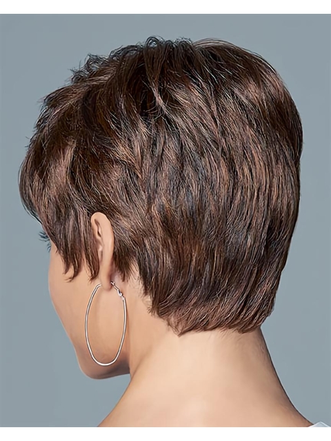 Easy Auburn Boycuts Wavy Short Wigs