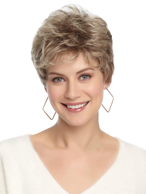 Ideal White Wavy Cropped Classic Wigs