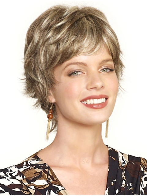 Popular Wavy Boycuts Blonde Short Wigs