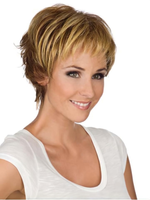 Blonde Wavy Synthetic Hairstyles Wigs For Cancer