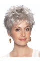 Amazing Wavy Cropped Synthetic Grey Wigs