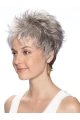 Amazing Wavy Cropped Synthetic Grey Wigs