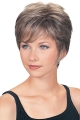 Fashionable Cropped Wavy Synthetic Grey Wigs