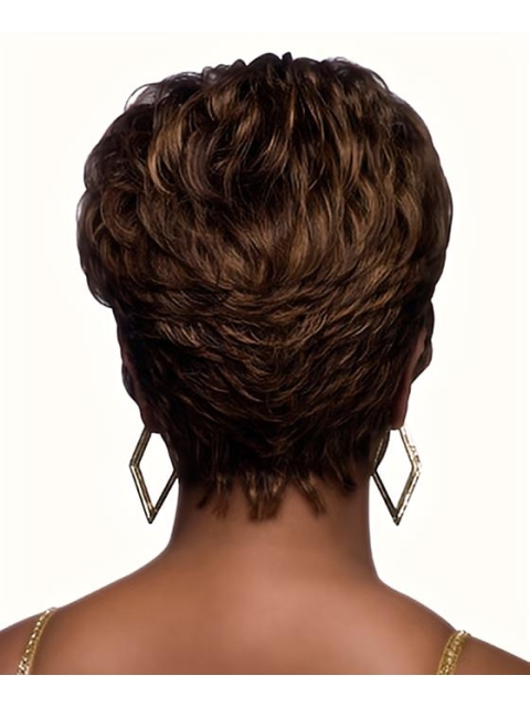 Cosy Brown Wavy Cropped African American Wigs