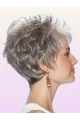 Preferential Wavy Cropped Synthetic Grey Wigs For Cancer