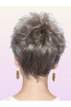 Preferential Wavy Cropped Synthetic Grey Wigs For Cancer