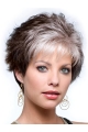 Fashionable Wavy Cropped Synthetic Grey Wigs