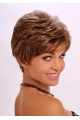 Refined Auburn Wavy Cropped Synthetic Wigs