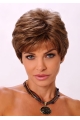 Refined Auburn Wavy Cropped Synthetic Wigs