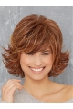 Chin Length Copper 10" Wavy Synthetic Monofilament Wigs