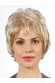 Wavy Chin Length Platinum Blonde 10" With Bangs Synthetic Mono Wig