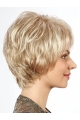 Wavy Chin Length Platinum Blonde 10" With Bangs Synthetic Mono Wig