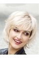 Platinum Blonde Layered Synthetic 10" Wavy Medium Wigs Women