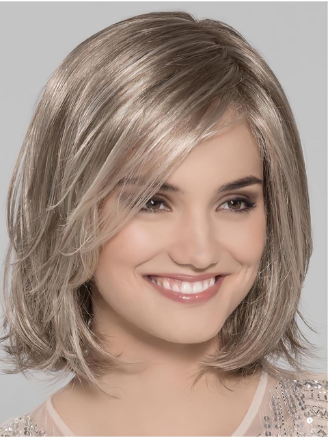 Blonde Discount Wavy Chin Length Synthetic Bob Wigs