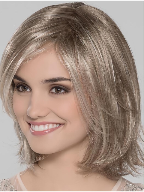 Blonde Discount Wavy Chin Length Synthetic Bob Wigs