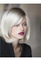 Monofilament Platinum Blonde Synthetic 12" Chin Length Bob Wigs