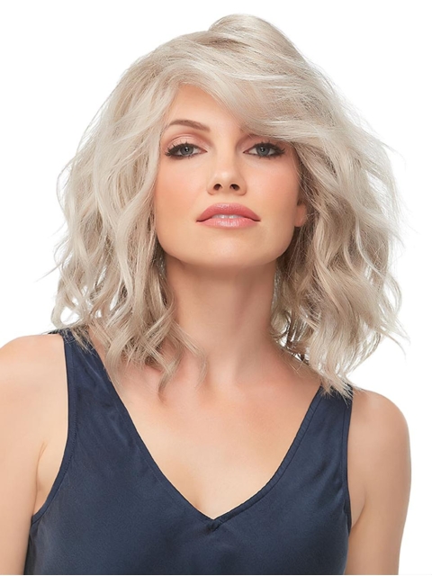 100% Hand-Tied Wavy 10" Blonde Synthetic Chin Length Bob Wigs