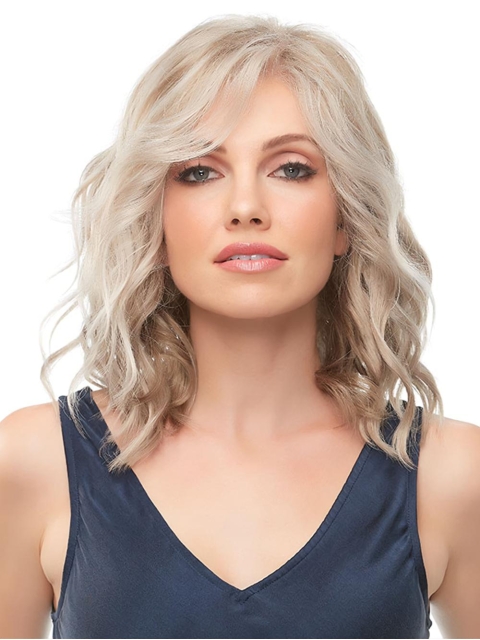 100% Hand-Tied Wavy 10" Blonde Synthetic Chin Length Bob Wigs