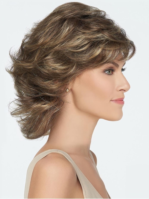 Wavy Chin Length 6" Capless Layered Best Looking Synthetic Wigs