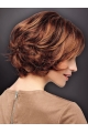 Suitable 10" Chin Length Wavy Auburn Bob Wigs