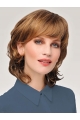 Wavy Chin Length Affordable Synthetic Auburn Monofilament Wigs