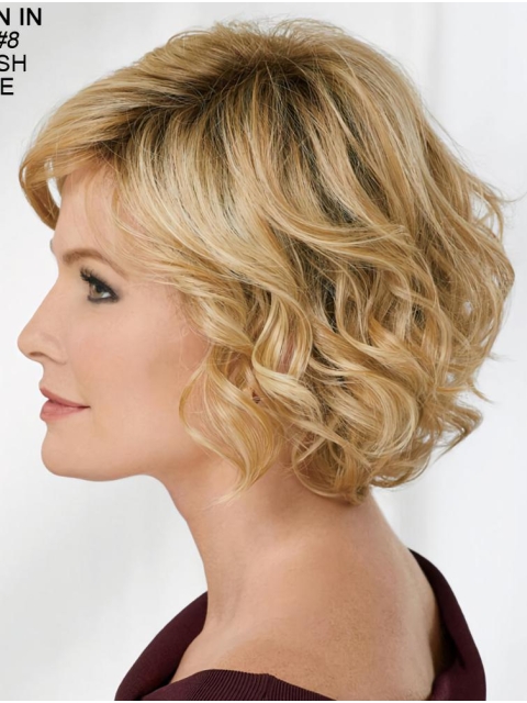 10" Chin Length Blonde Wavy Beautiful Bob Wigs