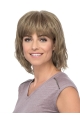 Blonde Monofilament 12" With Bangs Convenient Synthetic Wigs