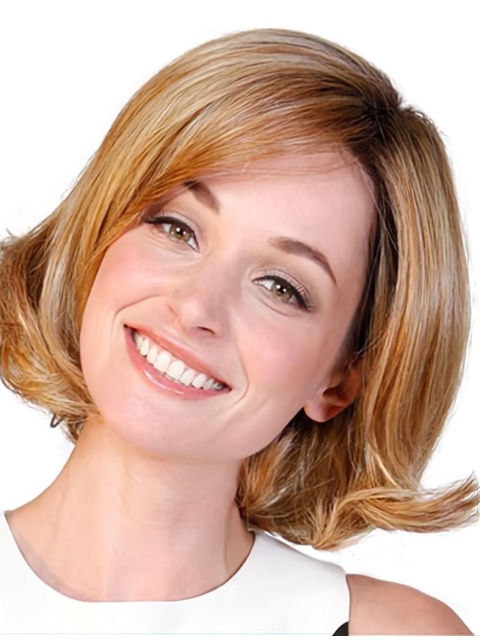 Wavy 10" Auburn Synthetic Bobs Women Wig Medium