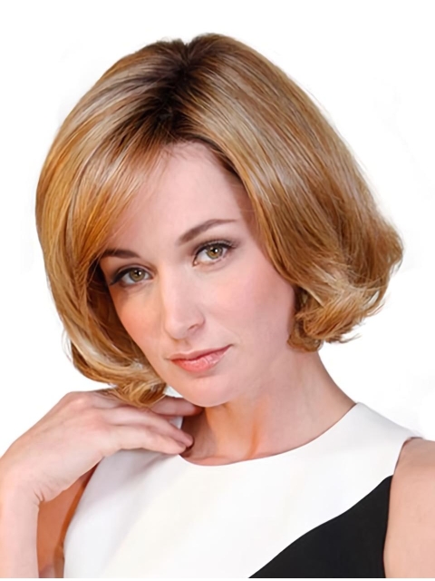 Wavy 10" Auburn Synthetic Bobs Women Wig Medium