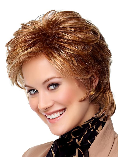 Natural Monofilament Wavy Chin Length Wigs