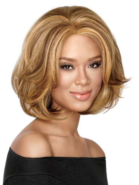 Bobs Fashionable Blonde Wavy Medium Wigs