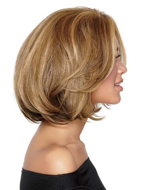 Bobs Fashionable Blonde Wavy Medium Wigs