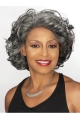 Dip Grey Lady Chin Length Capless Human Wigs