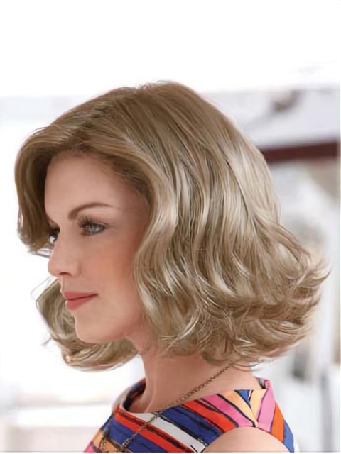 New Blonde Wavy Chin Length Classic Wigs