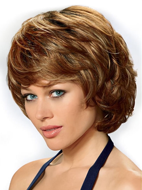 Great Auburn Wavy Chin Length Classic Wigs