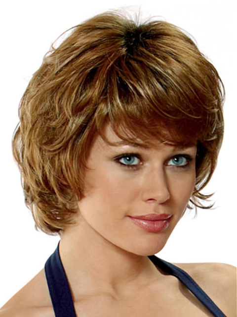 Great Auburn Wavy Chin Length Classic Wigs