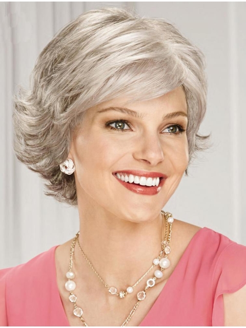 Perfect Chin Length Wavy Grey Grey Beautiful Wigs