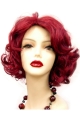 12 Inches Wavy Red Lace Front Human Wigs