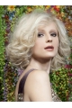 Young Fashion Platinum Blonde Wavy Elegent Full Lace Synthetic Wigs