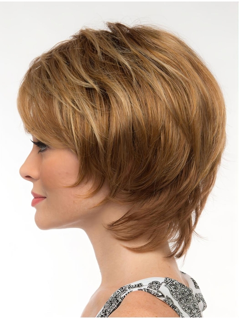 Perfect Chin Length Wavy Blonde Elegant Layered Wigs