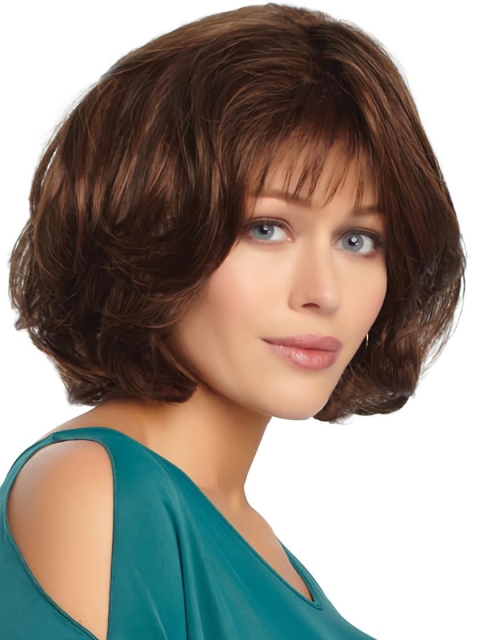 Modern Monofilament Wavy Chin Length Wigs