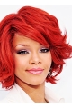 Light Red Chin Length Wavy Mono Wigs