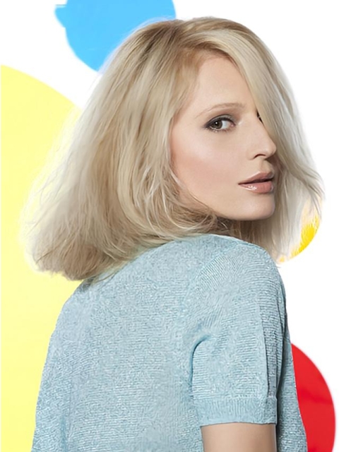 Young Fashion Long Bobs Platinum Blonde Full Lace Human Wigs