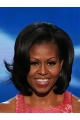 Wavy Black Lace Front Chin Length Bobs Michelle Obama Wigs