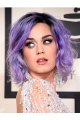 Wavy Purple Full Lace Chin Length Bobs Katy Perry Wigs